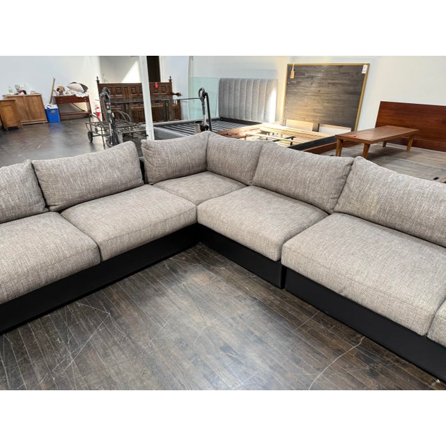 Modernist Bespoke Sectional Sofa, Three Piece For Sale - Image 11 of 12