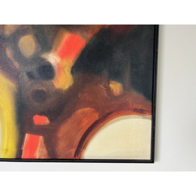 1970's W. Bentley Expressionist Abstract Painting, Frame For Sale - Image 10 of 13