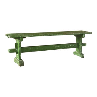 Antique Primitive Rustic Cottage Coastal Painted Bench For Sale