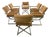 1970s Set 6 Chrome and Wood Cal Style Directors Dining Chairs For Sale