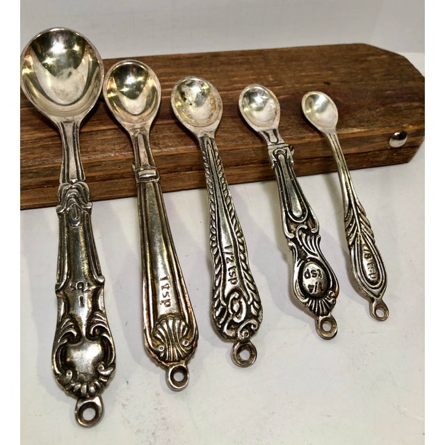 1980s Vintage Indian Silver Plated Measuring Spoons Set of 5 Chairish