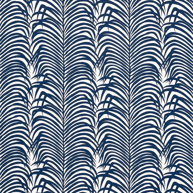 Not Yet Made - Made To Order Sample - Schumacher Zebra Palm Indoor/Outdoor Fabric in Navy For Sale - Image 5 of 5