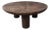 Suar Wood Round Table, Espresso Finish, Modern Organic Hand-Hewn Detailing For Sale