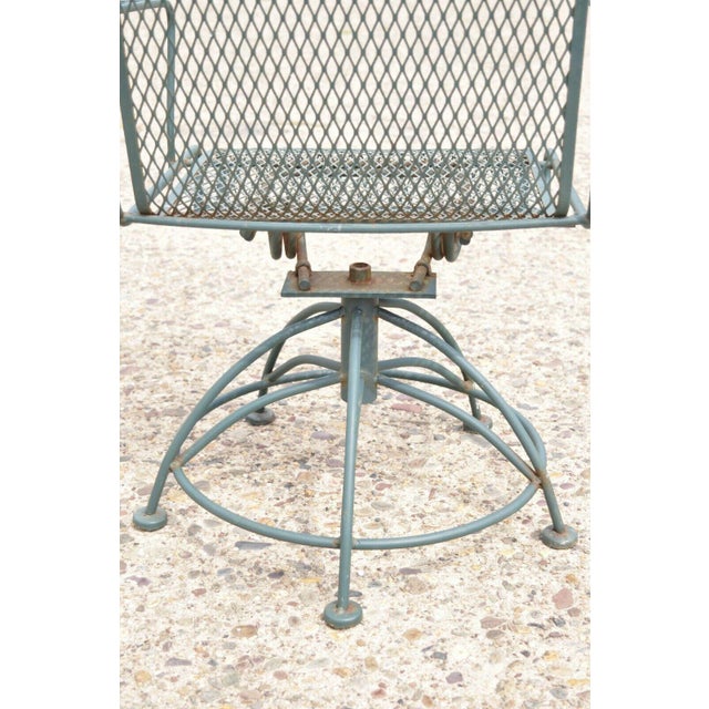 Vintage Meadowcraft Dogwood Green Wrought Iron Swivel Spring Garden