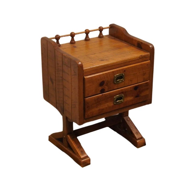 American Young Hinkle Solid Knotty Pine Rustic Americana 20" One Drawer Nightstand For Sale - Image 3 of 11