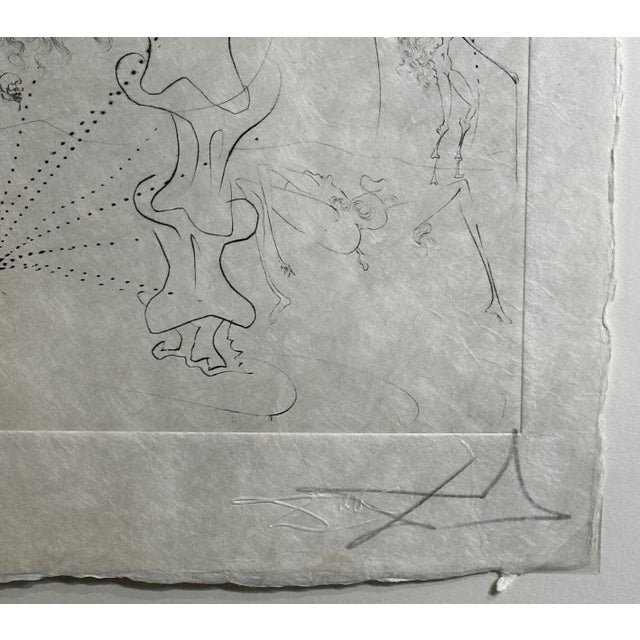 Surrealism 1960s Dali La Venus Aux Fourrures Lady Leaf Hand Signed Numbered Etching Surreal Art For Sale - Image 3 of 4
