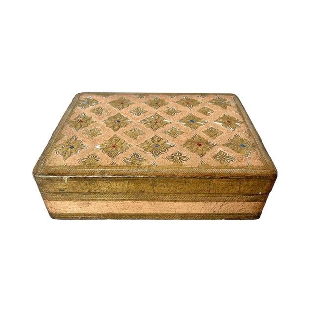 Mid 20th Century Paint Decorated Florentine Boxes - 2 For Sale - Image 4 of 9