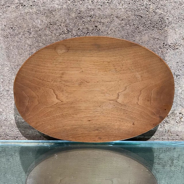 1960s Sculptural Oval Platter Solid Wood Plate Serving Tray For Sale In San Diego - Image 6 of 7