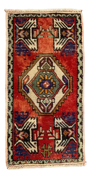 Small Vintage Turkish Rug