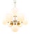 Vintage Italian Brass and Opaline 10-Arm Chandelier, 1970s For Sale