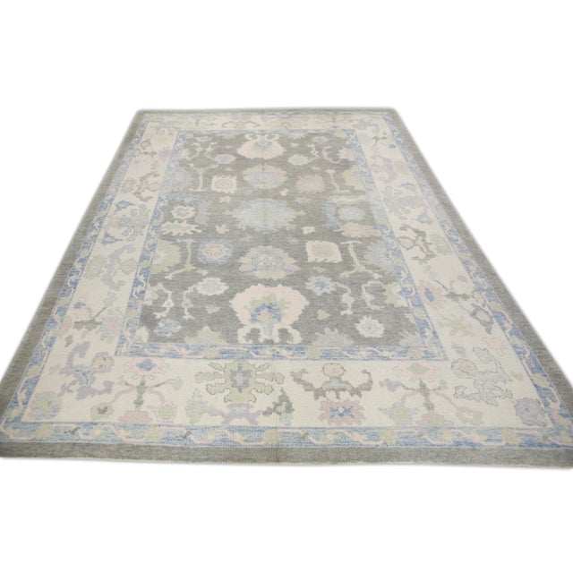 Modern Turkish Oushak Rug 8'11" x 12'3" For Sale In Houston - Image 6 of 7