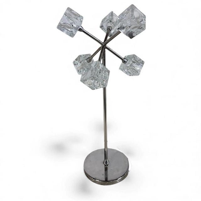 Mid-Century Ice Cube Lamp in Chrome with Textured Glass Shades from Ikea, 1970s For Sale - Image 9 of 9