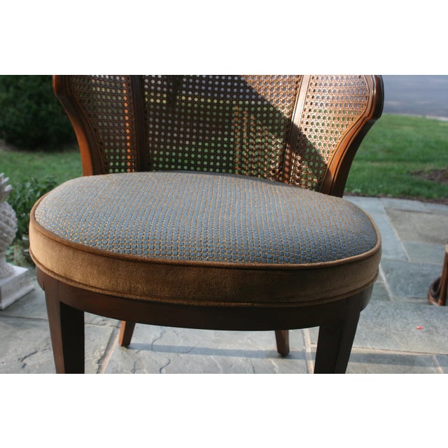 Vintage Mid Century Art Nouveau Curved Back Caned Accent Chair Chairish