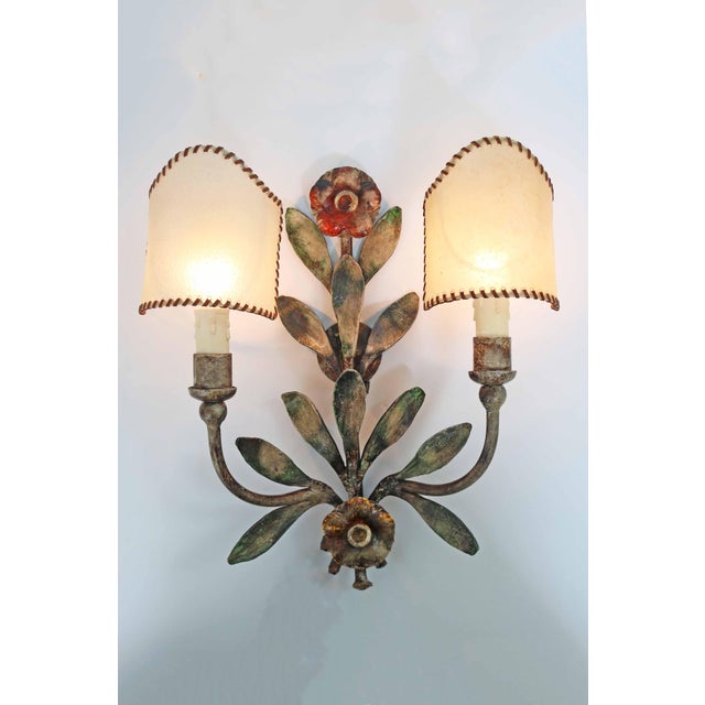 Florentine Style Hollywood Regency Floral Wall Lamp by Hans Möller, 1970s For Sale - Image 4 of 11
