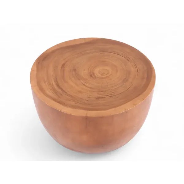 This round cup coffee table is handcrafted from one piece of wood. It shows natural wood grain and wood imperfection. Item...