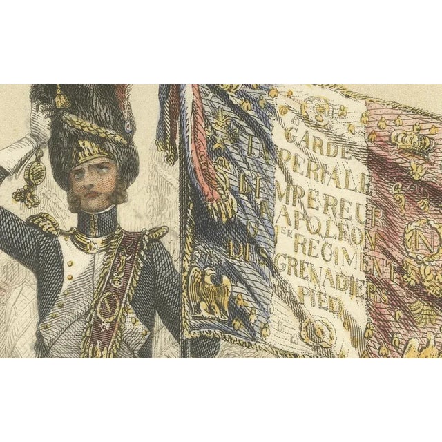 After Raffet, Napoleonic Foot Grenadiers Chasseur, Grenadier, and Flag Bearer, 1859, Print For Sale - Image 10 of 11