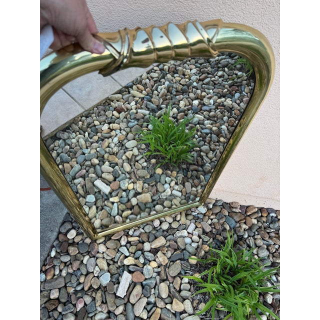 Metal Vintage, Louis Philippe Style Solid Brass Wall Mirror, 19870-1908s (Heavy) For Sale - Image 7 of 12