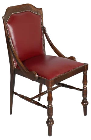 19th Century Neoclassical Walnut and Leather Desk Chair