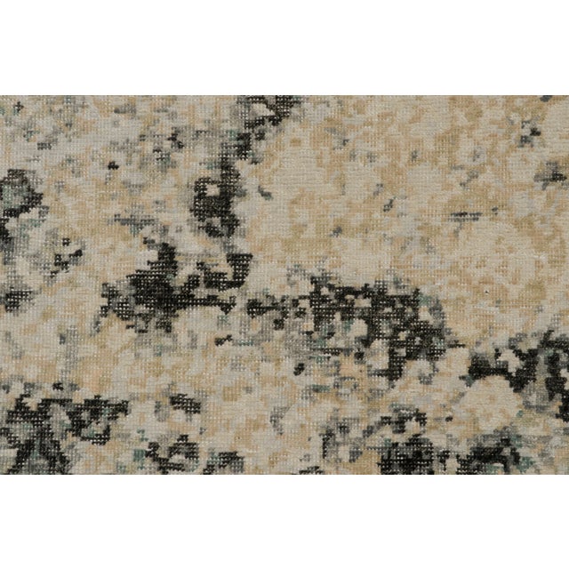 Rug & Kilim’s Distressed Style Abstract Rug in Gray, Beige and Black For Sale In New York - Image 6 of 6