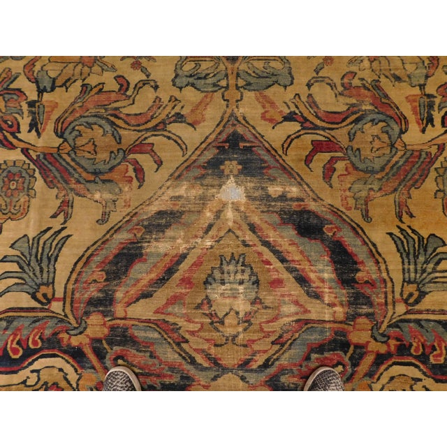 Late 19th Century Antique Persian Kerman Lavar Rug- 10′6″ × 14′10″ For Sale - Image 12 of 13