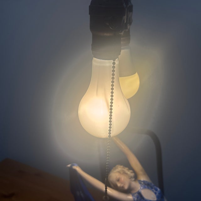 Ceramic 1930’s Stefan Dakon, Goldscheider Lamp For Sale - Image 7 of 9