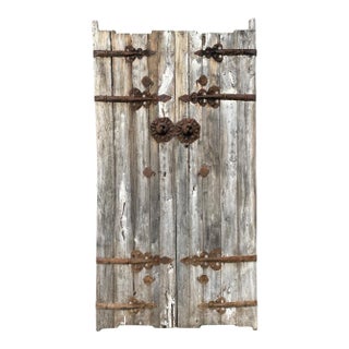 Old Vintage Mongolian Wood Door For Sale