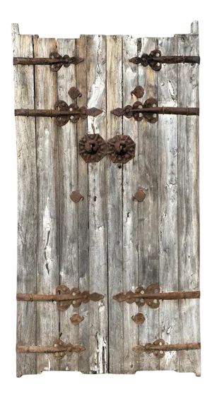 Old Vintage Mongolian Wood Door