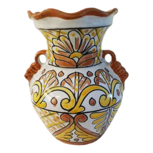 Large Vintage Mexican Talavera Pottery Vase