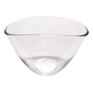 Vintage Transparent Hand-Blown Murano Glass Vase, Italy, 1950s For Sale