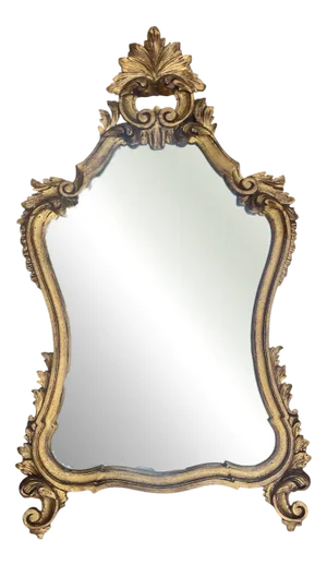 Mirror iwith Ornamental Gilded Frame, 1970s