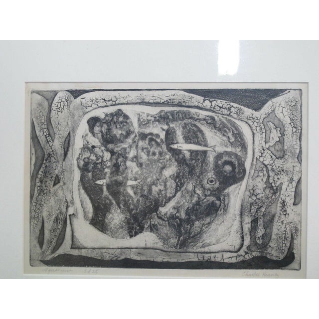 Charles Heaney (1897 - 1991), limited edition of 25 etching, titled "Aquarium". Signed in pencil at lower right, titled...