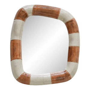 Contemporary Organic Shaped Mirror in Terracotta Echoe