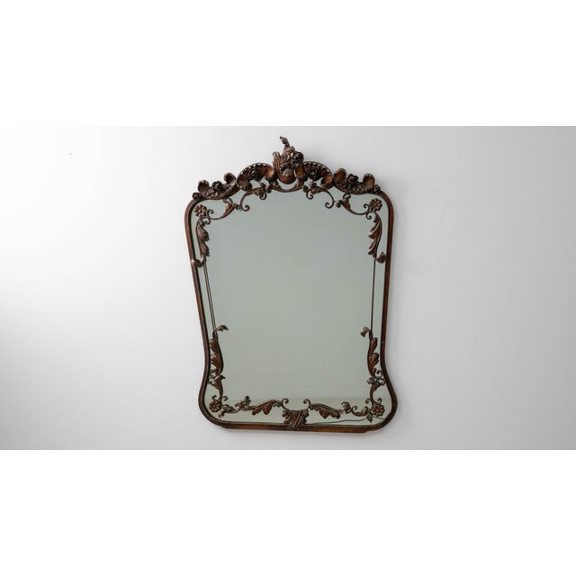 Italian Wrougt Iron Neo Baroque Mirror Italy Mid 20th Century For Sale In Greensboro - Image 6 of 11