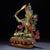 This is a striking and vibrant sculpture of the Manjushri Bodhisattva, crafted from translucent Liuli (pate de verre)...