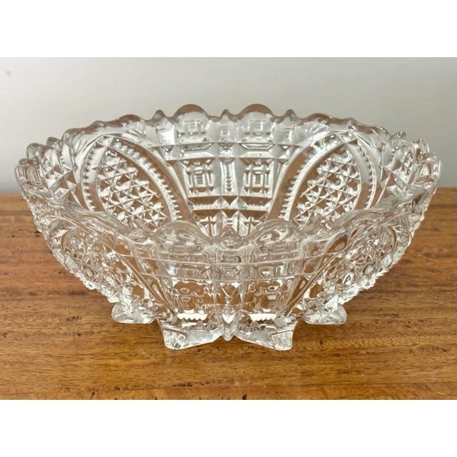 Transparent Antique American Brilliant Period Cut Crystal Bowl For Sale - Image 8 of 8