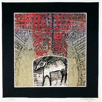 Goat, Arun Bose Aquatint Etching, Signed and Numbered in Pencil For Sale