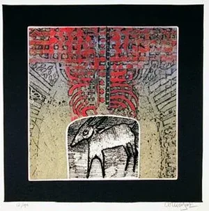 Goat, Arun Bose Aquatint Etching, Signed and Numbered in Pencil