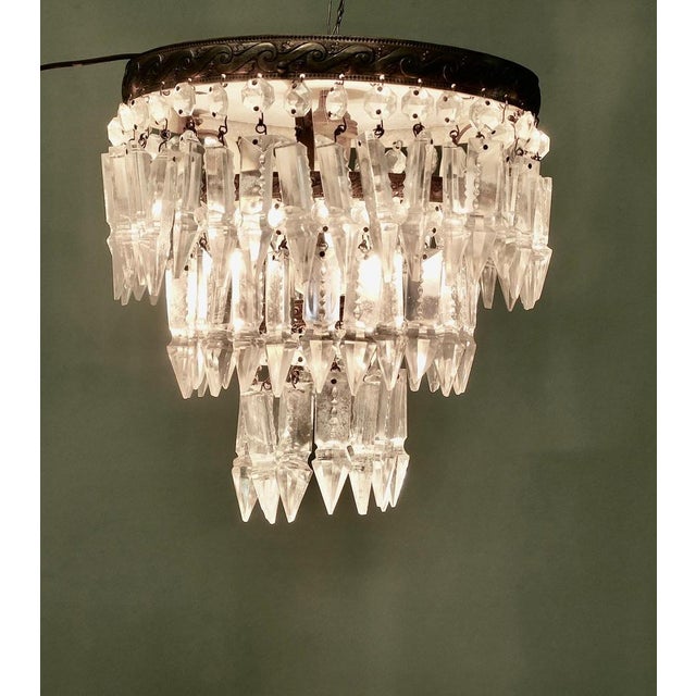 3 Tier Waterfall Chandelier A Charming waterfall tiered pendant chandelier, 3 Beautiful tiers of lustres on a brass frame,...