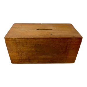 Antique Wooden Money Box /Bank From England - Circa 1900