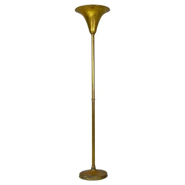 Mid-Century Modern Italian Art Deco Style Brass Floor Lamp, 1940s For Sale - Image 16 of 16