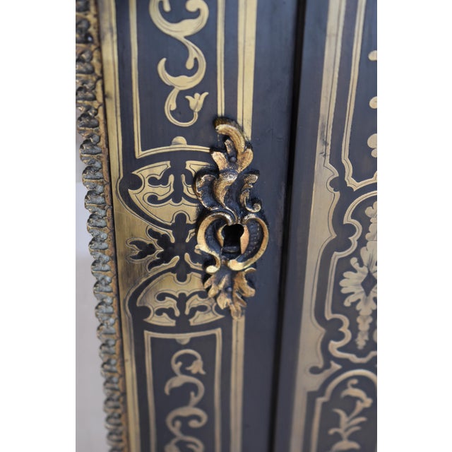 Black 19th Century French Ebonised Boulle Cabinets, Set of 2 For Sale - Image 8 of 10