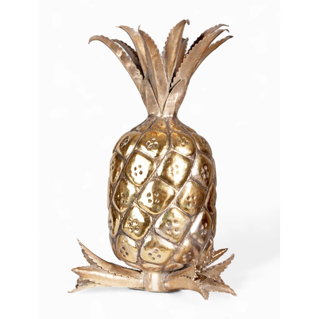 Mid-Century Modern Mid-20th Century Modern Gilt Brass Decorative Pineapple Sculpture/Newel Post, Italy For Sale - Image 3 of 8
