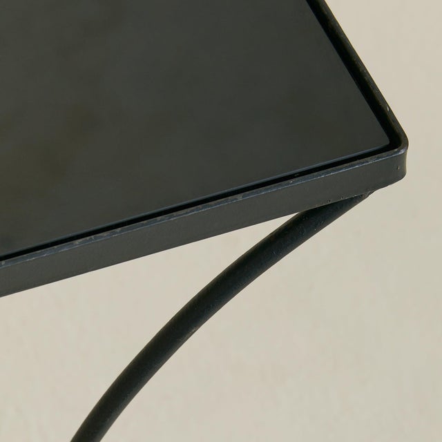 Trio of French Iron + Opaline Glass Nesting Tables in Manner Jean Royère, 1950s For Sale In Chicago - Image 6 of 18