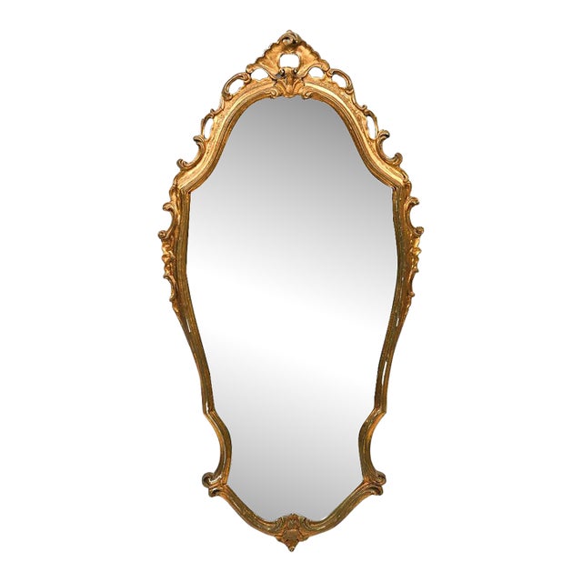 Antique Carved Italian Florentine Giltwood Mirror For Sale