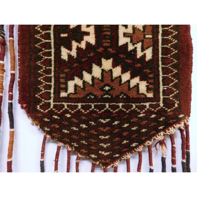 1940s 1940s Hand-Knotted Turkoman Door Hanger For Sale - Image 5 of 11