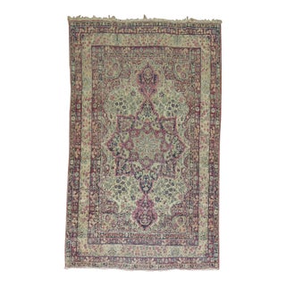 Zabihi Collection Distressed Antique Lavar Kermanshah 19th century Rug - 4' x 6'4" For Sale