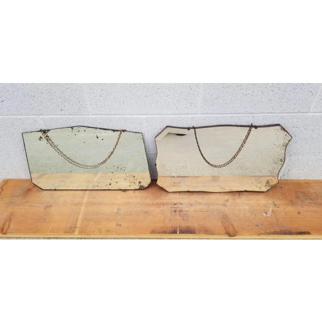 1940s 1940s Wall Mirrors With Chains - Set of 2 For Sale - Image 5 of 13