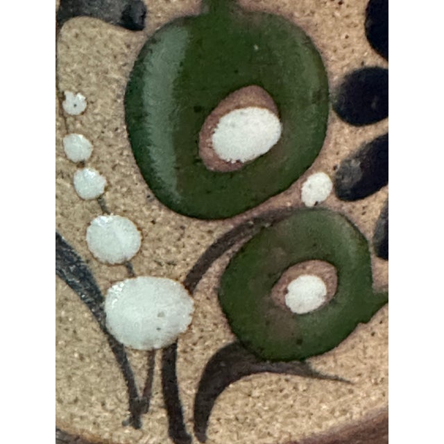 Late 20th Century Handcrafted Mexican Stoneware Pottery Folk Art Floral Bell For Sale - Image 10 of 12