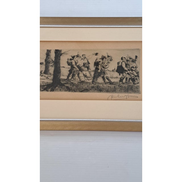 Printmaking Materials Early 20th Century Signed Richard Bloos “Wandervögel” German Etching, Gilt Framed 1878–1957 For Sale - Image 7 of 12