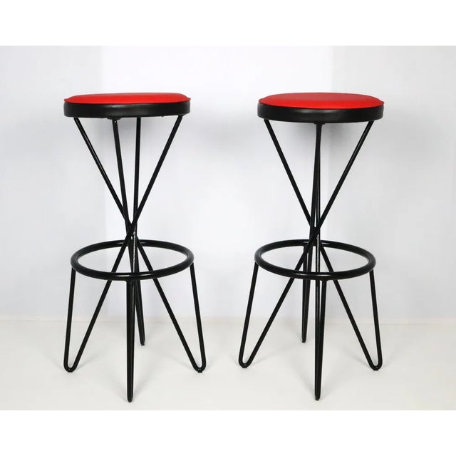 Black Set of Stools from Thonet, 1950s For Sale - Image 8 of 13